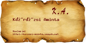 Körözsi Aminta névjegykártya